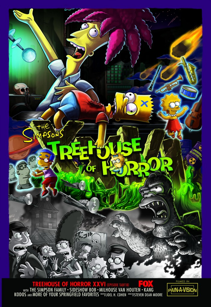 Two new Sneak Peeks and the poster for “Treehouse Of Horror XXVI” have